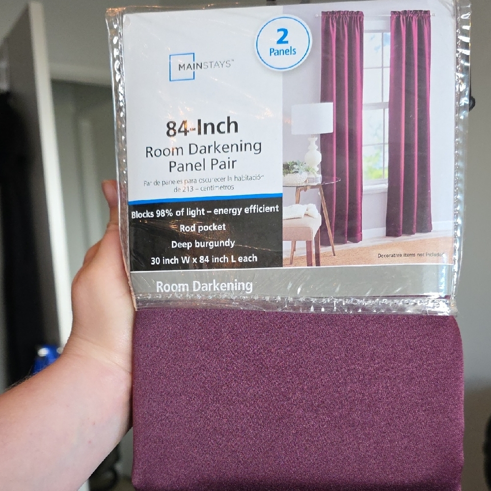 Mainstays Deep Burgundy Room Darkening Curtains